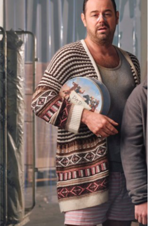 Lee Tv Series Mr. Bigstuff 2024 Danny Dyer Neutral Pattern Cardigan