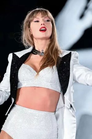 London Eras Tour 2024 Taylor Swift White Tailcoat.
