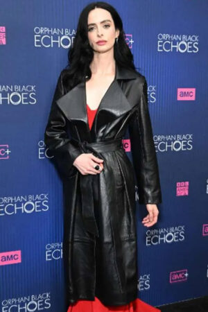 Lucy Orphan Black Echoes Tv Series Krysten Ritter Black Leather Coat