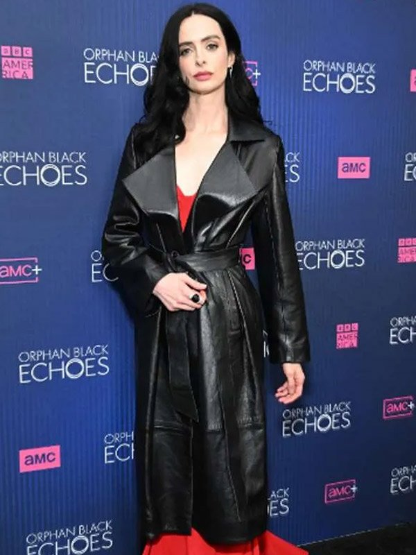 Lucy Orphan Black Echoes Tv Series Krysten Ritter Black Leather Coat