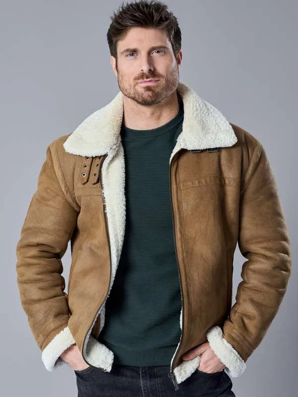 Marcus Rosner Falling Like Snowflakes 2024 Noah Shearling Brown Leather Jacket