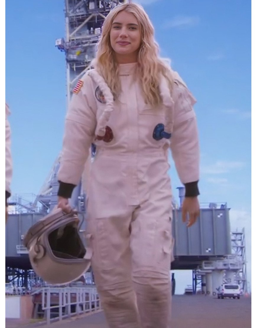 Rex Simpson Film Space Cadet 2024 Emma Roberts White Jumpsuit