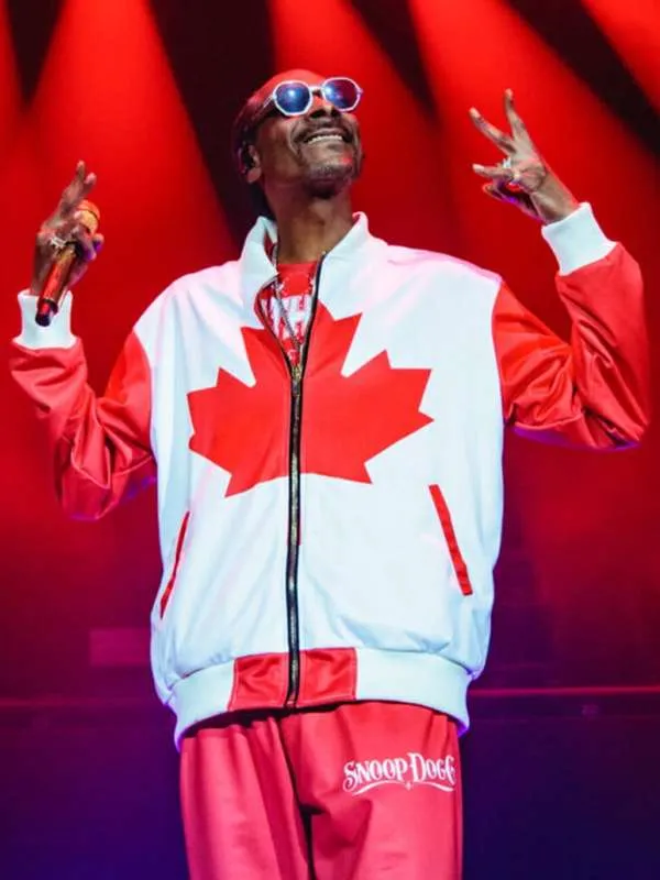 Shop Snoop Dogg Cali To Canada Tour 2024 Canadian Flag Bomber Jacket