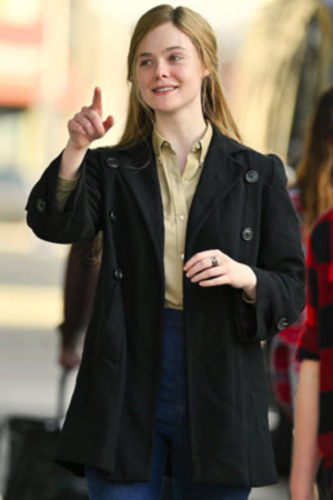 Sylvie Russo A Complete Unknown Elle Fanning Black Blazer Coat