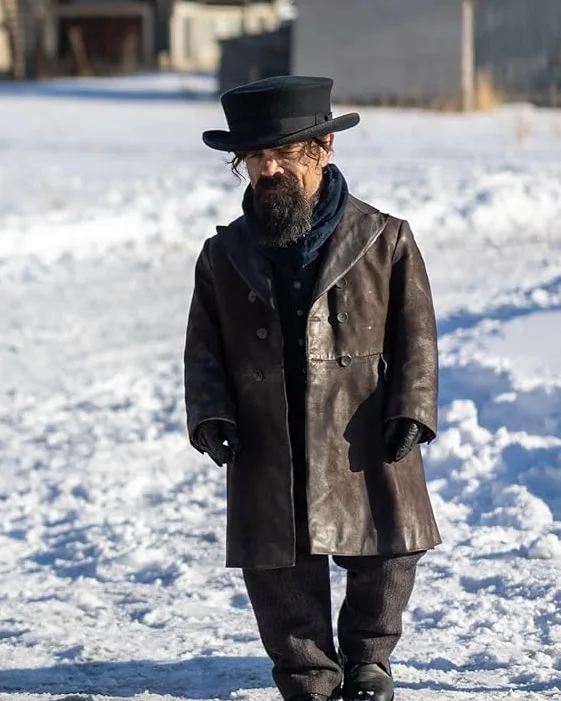 The-Thicket-2024-Peter-Dinklage-Black-Leather-Coat