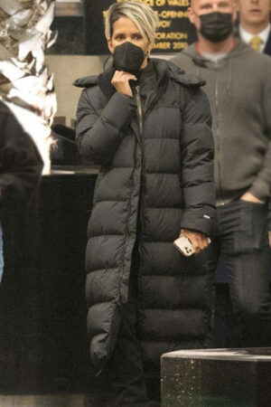 The Union 2024 Roxanne Hall Black Puffer Trench Coat