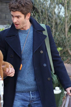 Tobias Film We Live In Time 2025 Andrew Garfield Blue Peacoat
