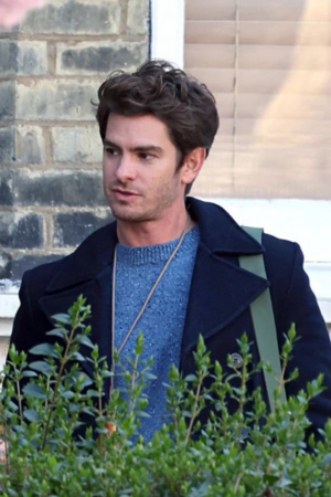 Tobias Film We Live In Time 2025 Andrew Garfield Blue Peacoat.