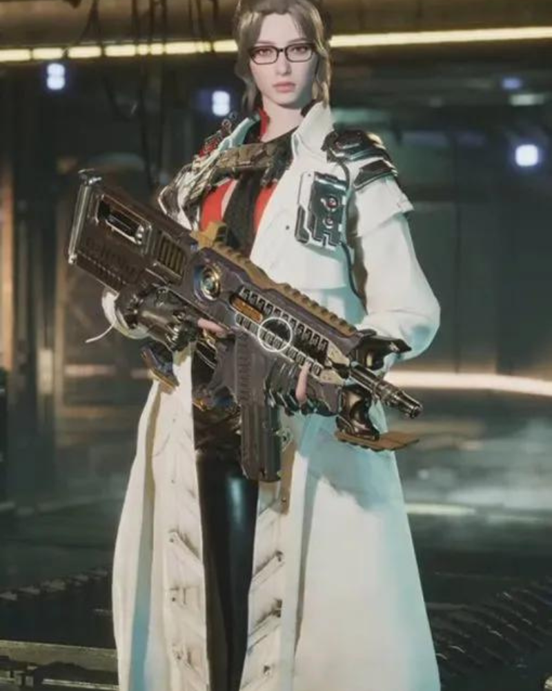 Video Game The First Descendant Gley White Trench Coat.