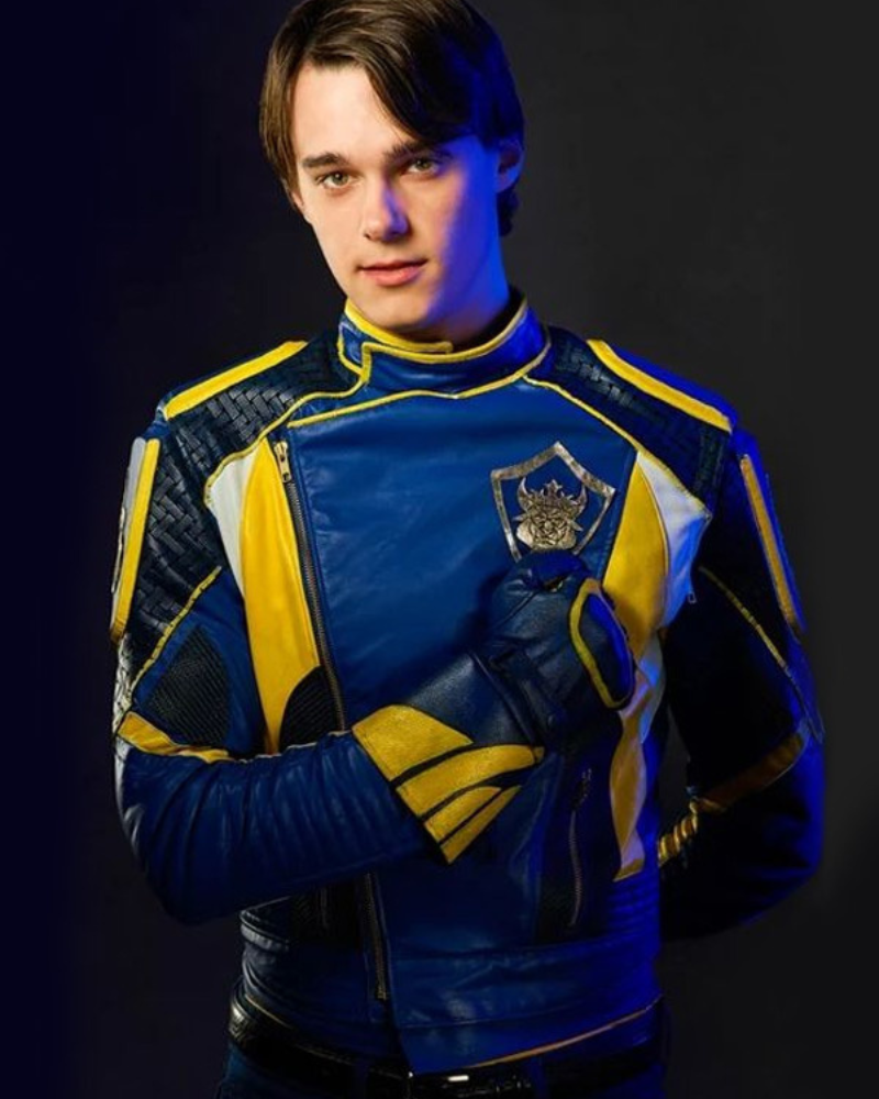Ben Descendants 3 Mitchell Hope Blue And Yellow Leather Jacket Ben Descendants 3 Mitchell Hope Blue And Yellow Leather Jacket