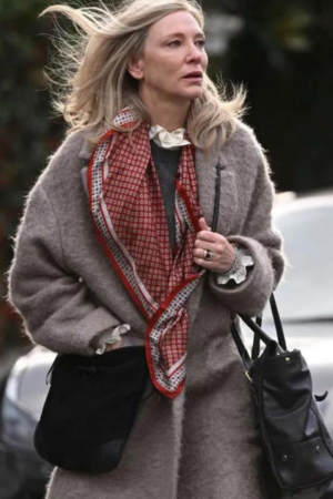 Cate Blanchett Disclaimer 2024 Catherine Ravenscroft Grey Wool Coat