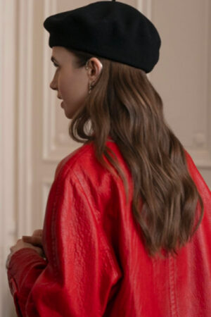 Emily-Cooper-TV-Series-Emily-In-Paris-S04-Lily-Collins-Red-Leather-Coat