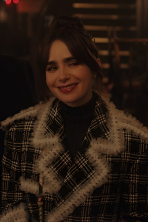 Emily Cooper Tv Series Emily In Paris S04 Lily Collins Ruffled Coat
