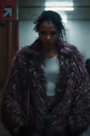 Frida Film Blink Twice 2024 Naomi Ackie Fur Jacket