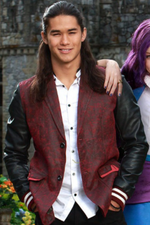Jay Descendants Booboo Stewart Distressed Maroon And Black Leather Blazer