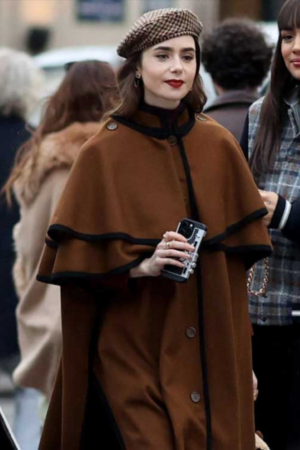 Lily Collins Emily In Paris Season 4 Emily Cooper Cape Coat
