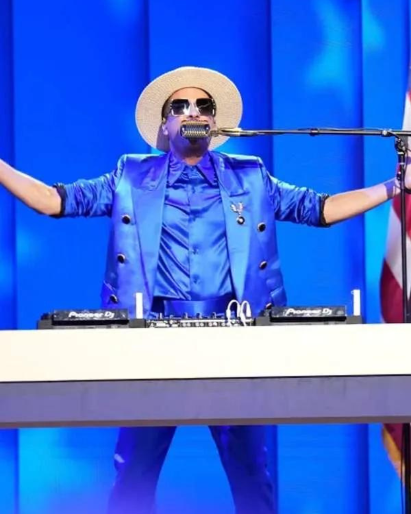 DJ Cassidy DNC Roll Call 2024 Blue Suit Celebrity Jackets