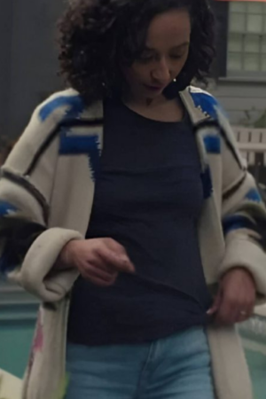 Ruth Negga Presumed Innocent 2024 Barbara Sabich Knit Cardigan