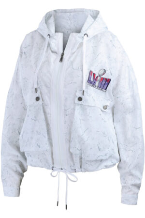 Super-Bowl-LVIII-WEAR-by-Erin-Andrews-White-Hoodie-Windbreaker-Jacket