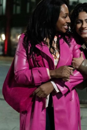 Alexandra Burke Curfew 2024 Helen Leather Coat