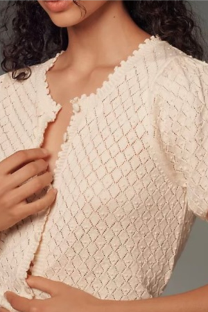 Amelia Sacks Tv Series The Perfect Couple Eve Hewson Pointelle Cardigan