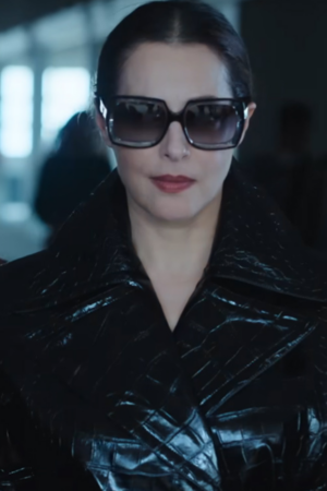 Amira Casar La Maison Tv Series Perle Foster Black Leather Coat