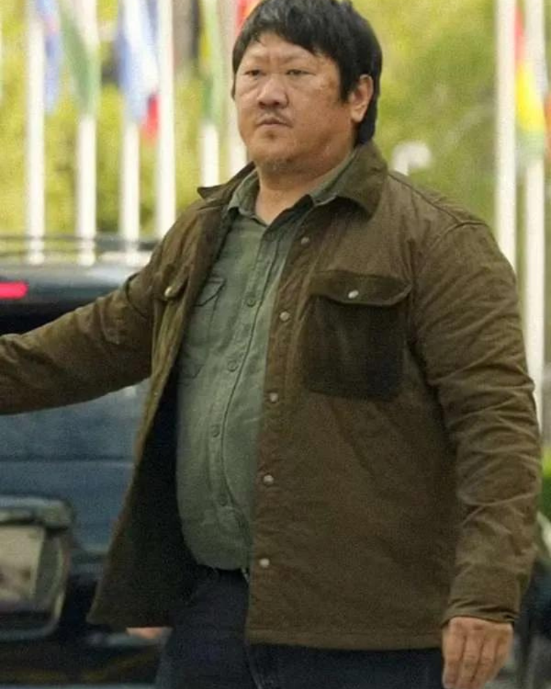 Benedict Wong 3 Body Problem Da Shi Green Cotton Jacket Benedict Wong 3 Body Problem Da Shi Green Cotton Jacket