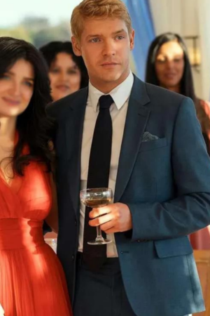 Billy Howle The Perfect Couple 2024 Benji Winbury Blue Suit