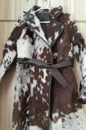 Buy Now Cowhide Fur Brown And White Leather Coat