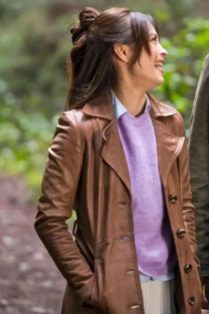 Cassandra Lee Tv Series Murder In A Small Town 2024 Kristin Kreuk Brown Coat