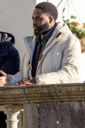Dipo Ola Ludwig Tv Series Di Russell Carter White Hooded Trench Coat
