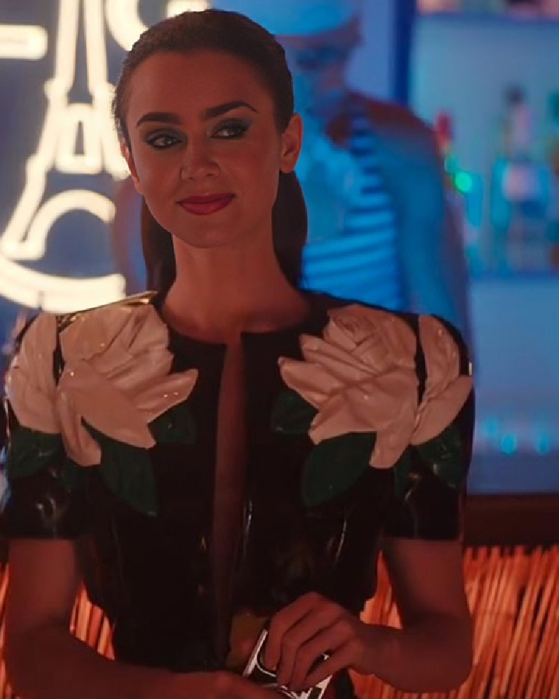 Emily Cooper Emily In Paris S04 Lily Collins Floral Cropped Jacket Emily Cooper Emily In Paris S04 Lily Collins Floral Cropped Jacket