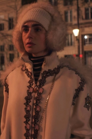 Emily Cooper Tv Series Emily In Paris S04 Lily Collins White Floral Coat