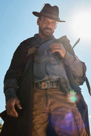 Frank Grillo Die Alone 2024 Kai Brown Cotton Trench Coat
