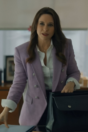 His & Hers 2024 Lacey Chabert Purple Double-breasted Blazer