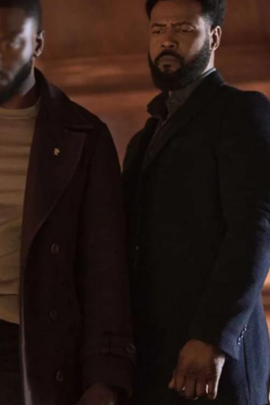 Isaiah Mustafa Cross 2024 John Sampson Black Wool Coat