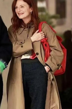 Julianne Moore Movie The Room Next Door 2024 Ingrid Brown Coat