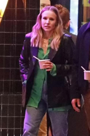 Kristen Bell Nobody Wants This 2024 Joanne Leather Blazer