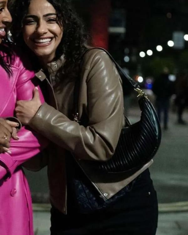 Mandip Gill Tv Series Curfew 2024 Sarah Beige Leather Jacket Mandip Gill Tv Series Curfew 2024 Sarah Beige Leather Jacket