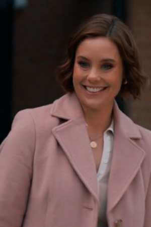Natalie Calder Tv-movie Falling Together 2024 Ashley Williams Pink Long Coat