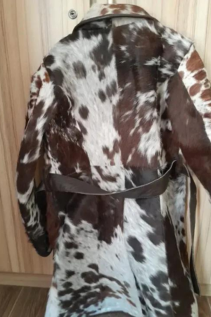 Now Cowhide Fur Brown And White Leather Coat