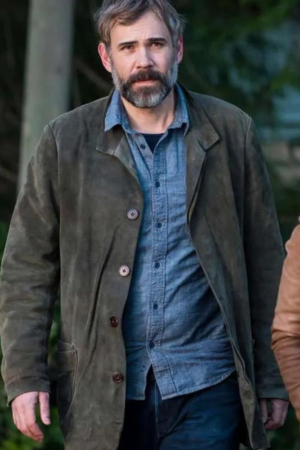 Rossif Sutherland Murder In A Small Town S01 Karl Alberg Grey Suede Leather Jacket