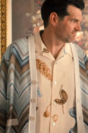 Sasha Roklov Tv Series Nobody Wants This 2024 Timothy Simons Zig Zag Cardigan