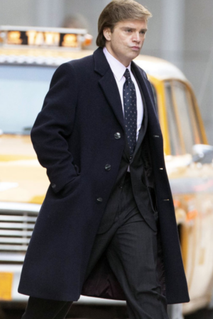 Sebastian Stan Movie The Apprentice 2024 Donald Trump Black Wool Coat