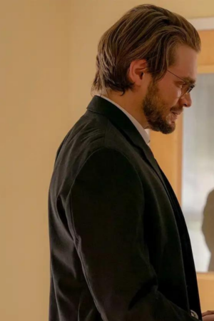 Andrew Burnap Movie The Front Room 2024 Black Coat