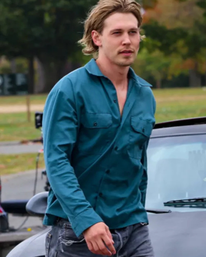 Caught Stealing Austin Butler Blue Cotton Belmont Metals Jacket Caught Stealing Austin Butler Blue Cotton Belmont Metals Jacket