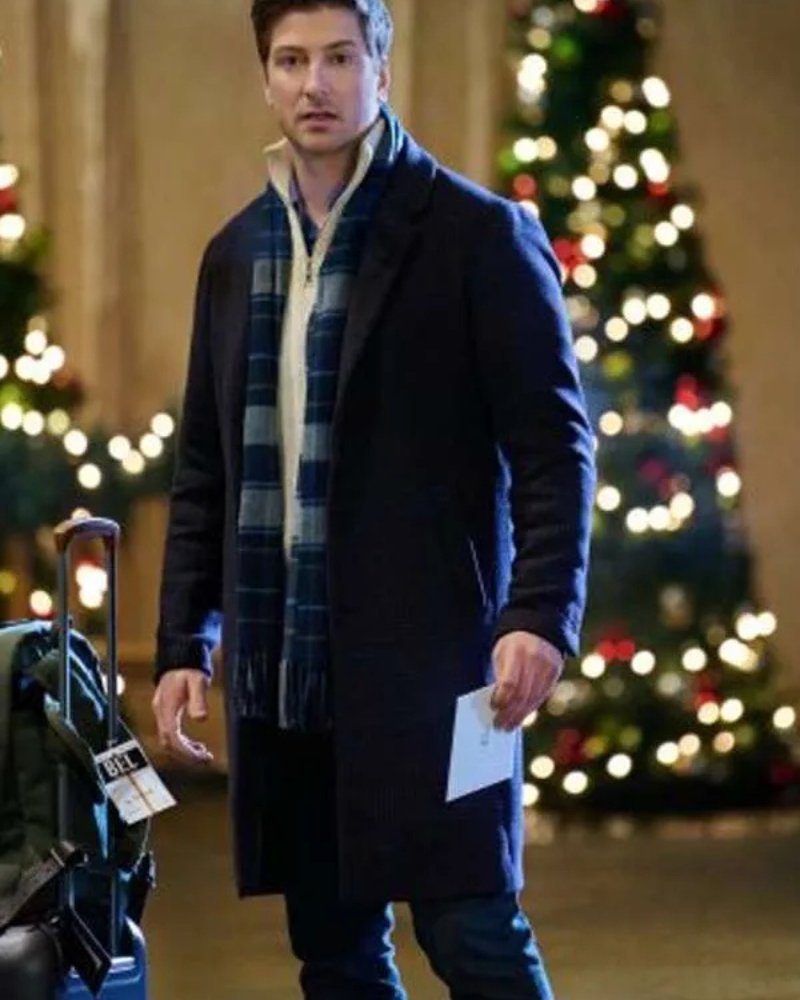 Daniel Lissing Santa Tell Me 2024 Chris Black Wool Coat Daniel Lissing Santa Tell Me 2024 Chris Black Wool Coat