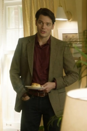 Haunted Wedding 2024 Dominic Sherwood Grey Blazer
