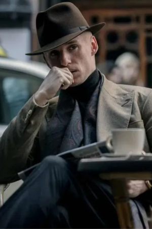 Jackal The Day Of The Jackal Tv Series 2024 Eddie Redmayne Black Wool Peacoat
