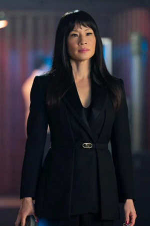 Lucy Liu Movie Red One 2024 Black Coat